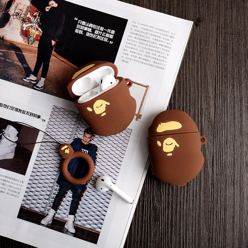 Silicone earphone case with protective ring