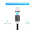 FLOVEME Micro USB LED Magnetic Braided Fast Charging Data Cable 2m For Redmi Note 5 Note 6 Pro S7
