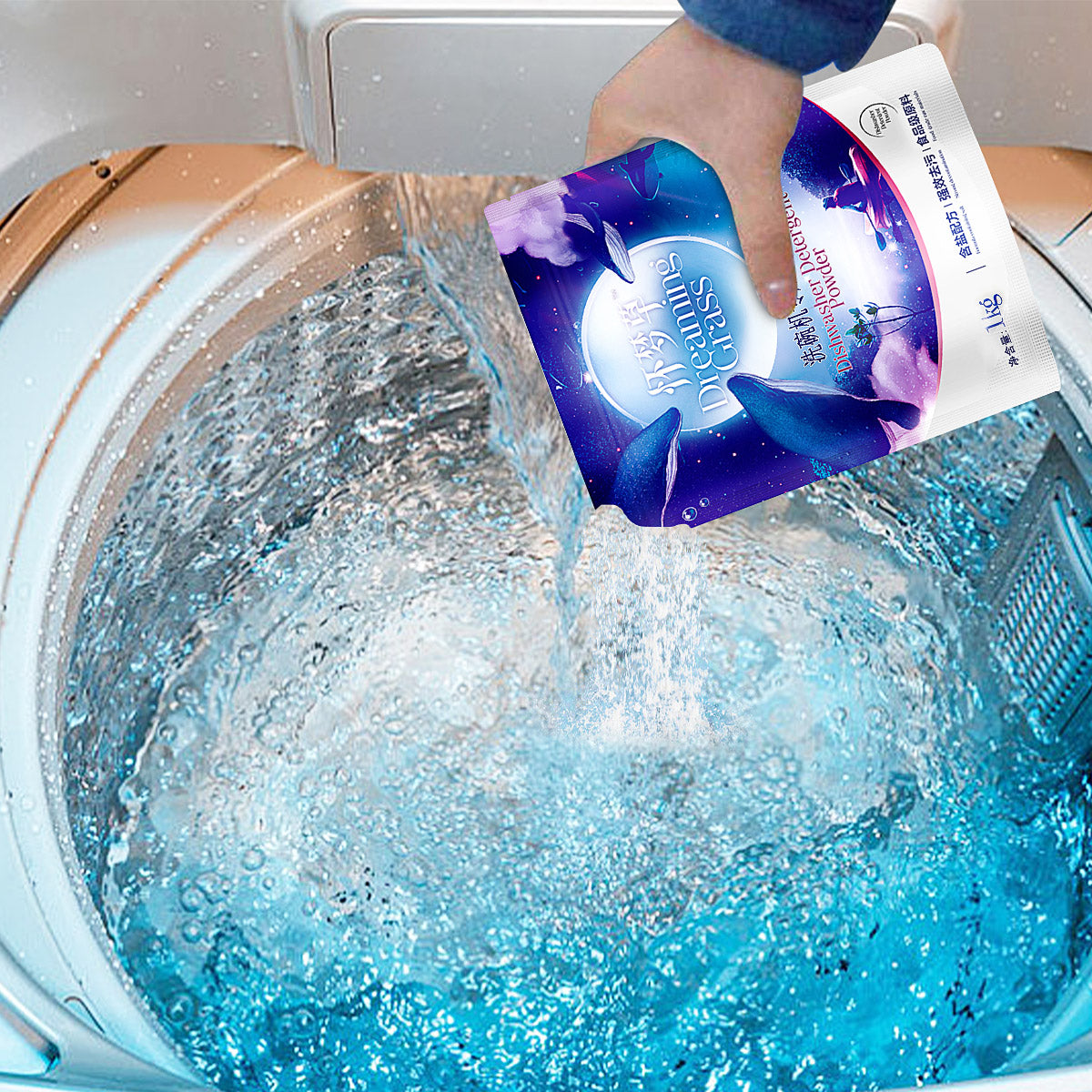 1KG Dish Washer Detergent Powder Strong Decontamination Dish Cleaning Washing Tool