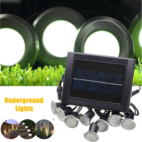 8 in 1 Solar Power LED Waterproof Underground Light Outdoor Garden Path Lamp 