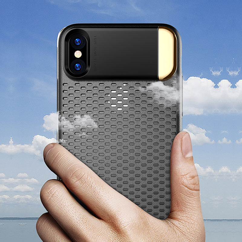 Bakeey Kickstand Mesh Dissipating Heat Hard PC Case for iPhone X
