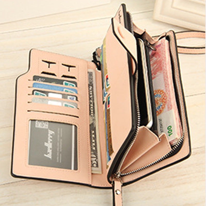 New Fashion Baellerry Women High Quality PU Leather Long Wallet Handbag Card Holder Coin Purse