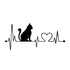 Love Heart Electrocardiogram Music Cartoon Cat Car Sticker