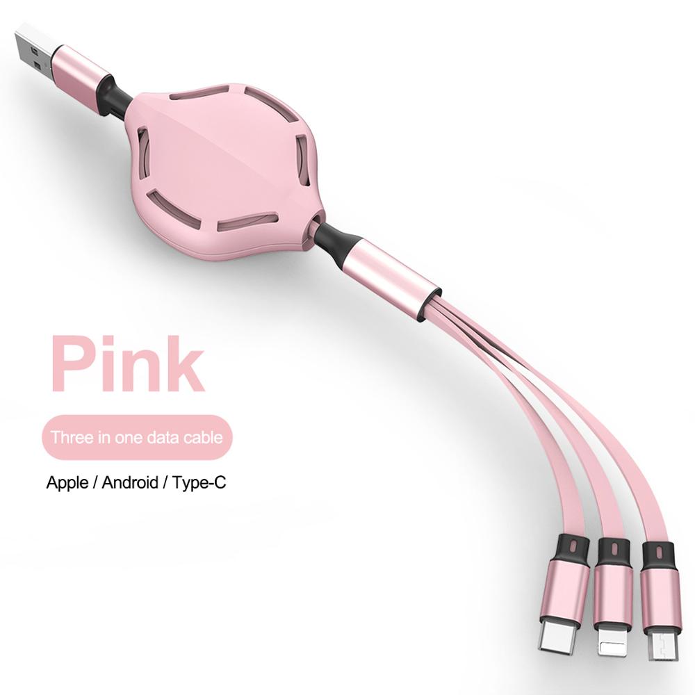 Flexible and fast charging three-in-one liquid soft rubber data cable
