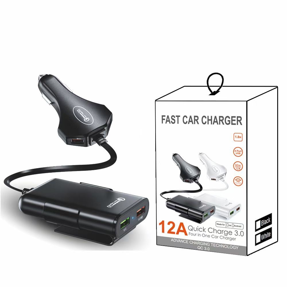 Fast Charge 12A One For Four 4USB With Cable Multi-port Charge