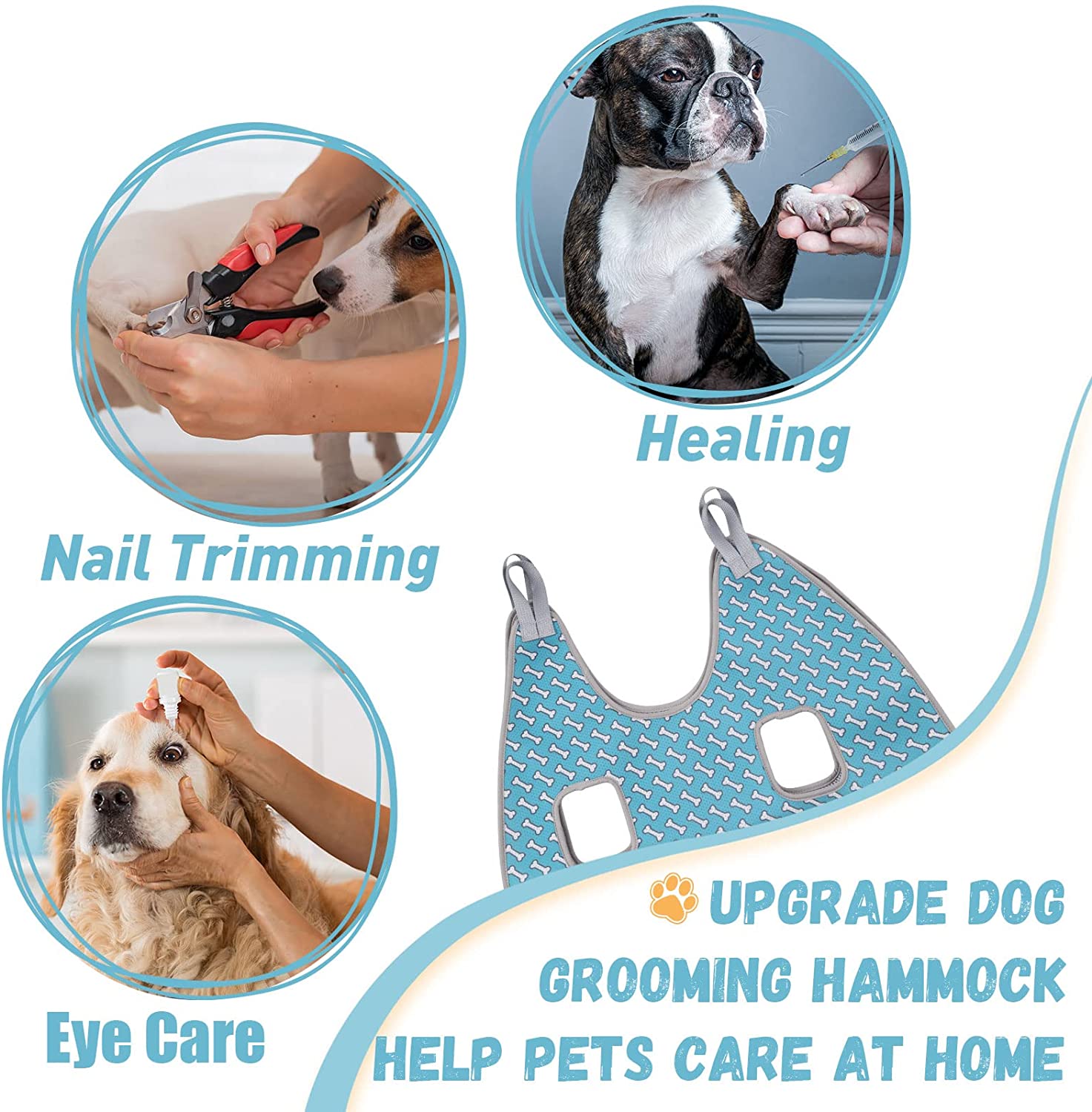 Pet Grooming Hammock Chest Harness For Cats And Dogs Relaxation Dog Grooming Hammock Restraint Bag Dog Backpack Sling For Grooming Dog Grooming Assistant Nail Trimming Scissors Bathing