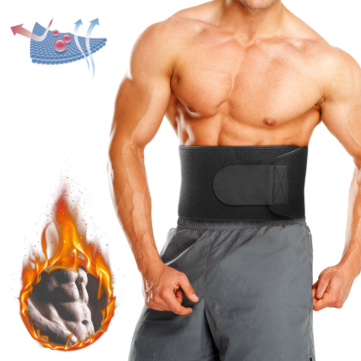 BIKIGHT Adjustable Waist Support Fitness Belt Sport Protection Back Absorb Sweat Fitness Protective Gear