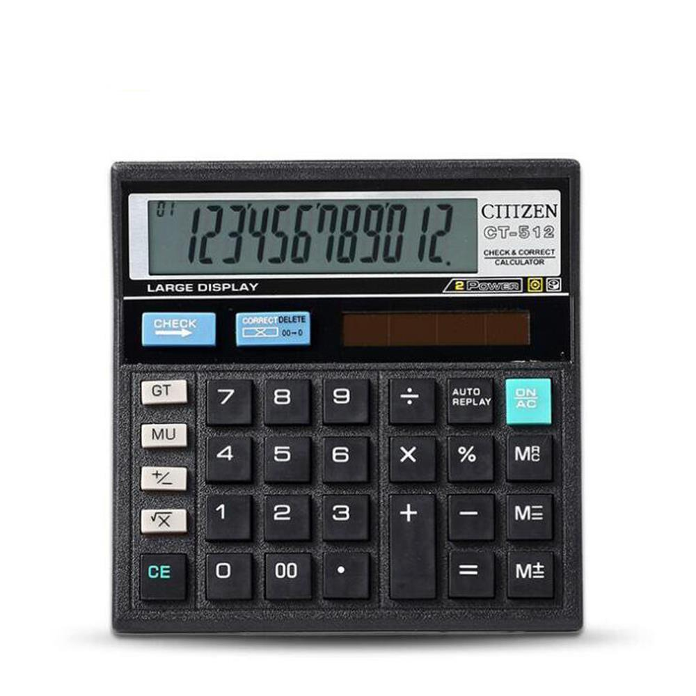 GTTTZEN CT-512 Calculator Economical Solar Dual Power Computer Office Home School Stationery