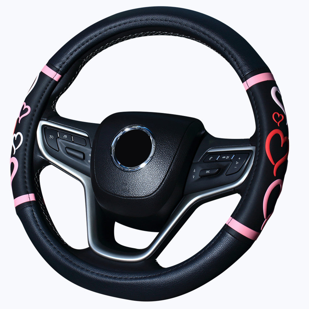 Car Steering Wheel Cover Four Seasons General Purpose Car Inner Handle Cover Love