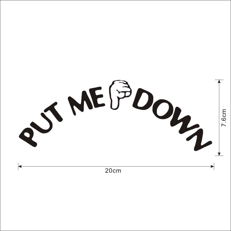 Put Me Down Toilet Bathroom Seat Wall Sticker Sign DIY Craft 