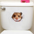 3D Cats Dogs Hamster Wall Sticker Kids Room Cute Animals Decal Art Poster Toilet Stickers Home Decor