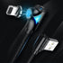 FLOVEME 90 Degree Angle Micro USB LED Magnetic Braided Fast Charging Data Cable 1M For Smart Phone