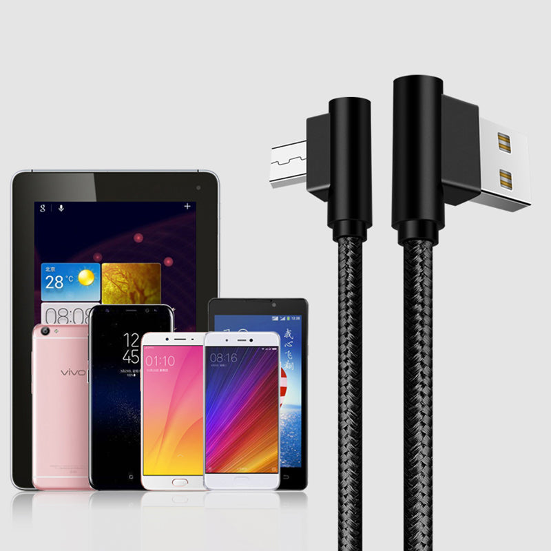 SUNTAIHO Data Cable 3A Double Elbow USB Type-C 2.1A Micro USB Charging Line Fast Charging For MI10 Note 9S S20 Oneplus 8Pro