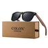 Wooden Polarized Sunglasses Mens Womens Square Glasses Bamboo Wood Glasses w/ Box