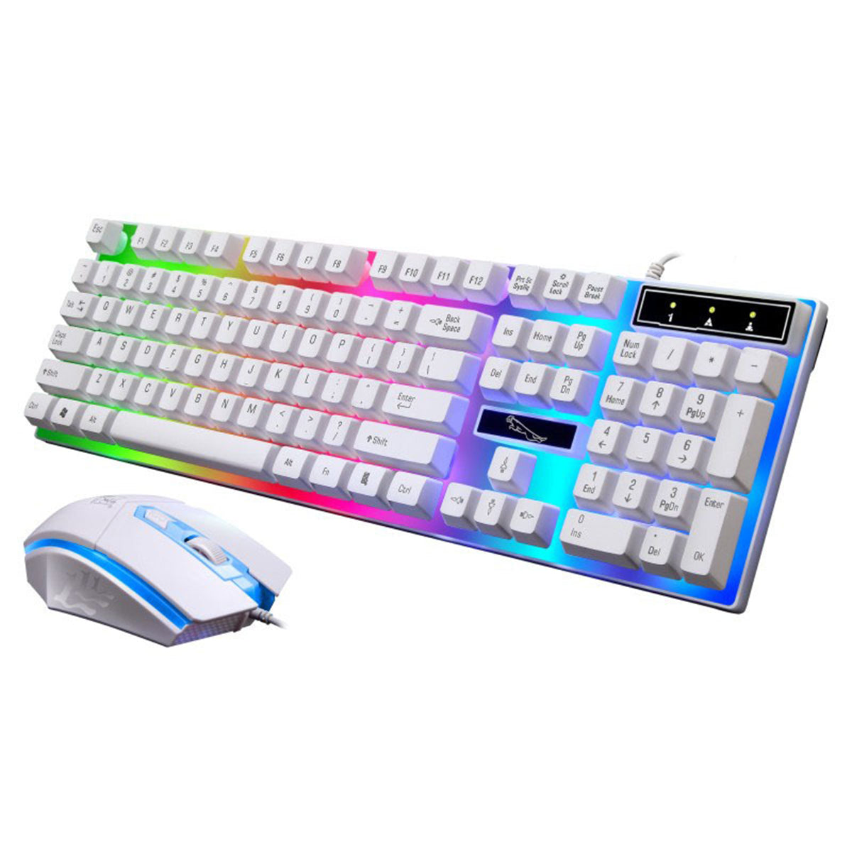 104 Keys Wired Keyboard and Mouse Set Colorful Backlight LED Mechanical Pro Gaming Keyboard for Home Office Notebook