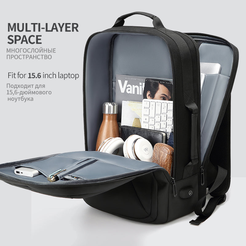 Business Casual Backpack PVC Waterproof Laptop Bag Travel Backpack Urban Fashion Outdoor Men's Bag