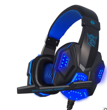 Pu mind pc780 black blue head game Gaming Headset computer YY voice with Mike black blue light headphones