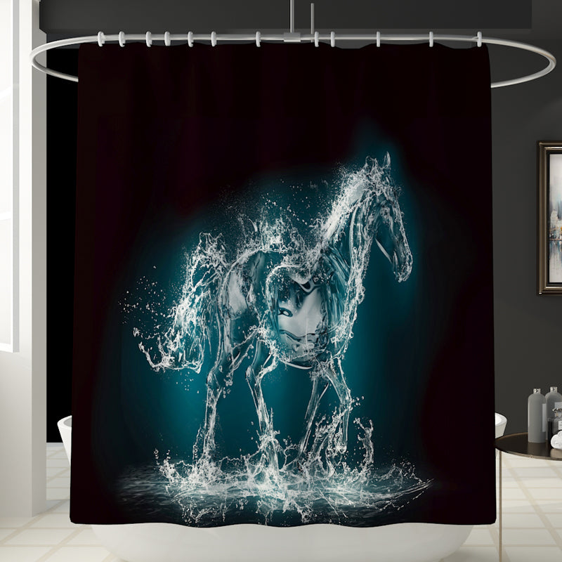 Crystal Unicorn Printing Bathroom Shower Curtain Non-Slip Toilet Cover Mat  Waterproof Bathroom Rug Set for Bathroom Decor