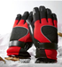 PJ02 Men Winter Windproof Anti-Slip Mittens Gloves Reflective Strip Leather Patchwork Fleece Warm