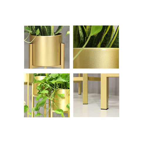60Cm Gold Metal Plant Stand With Flower Pot Holder Corner Rack