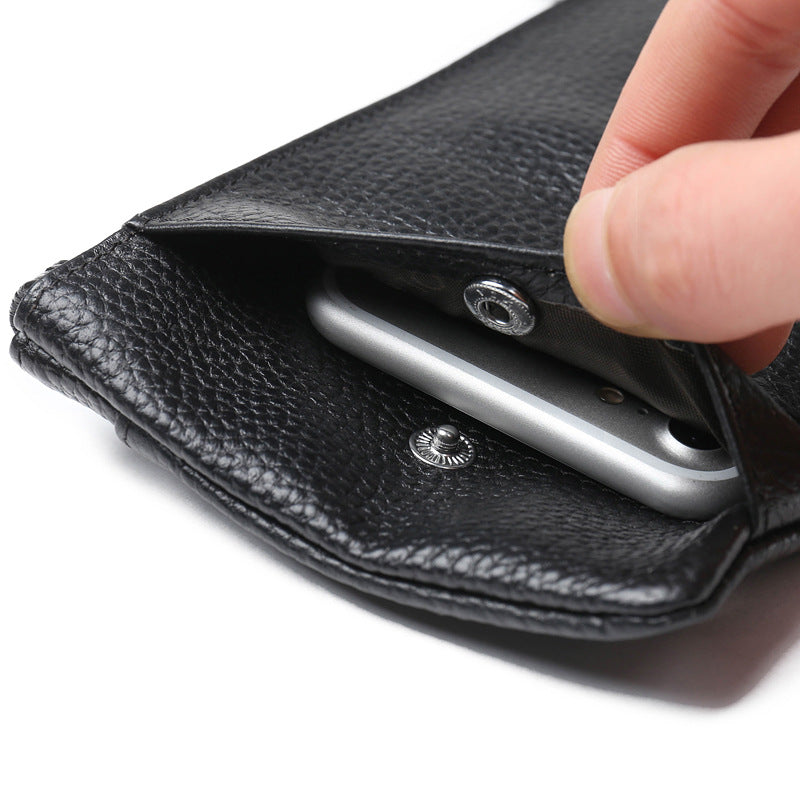 JINBAOLAI Luxury High Quality Genuine Leather Men Wallet Zipper Handbag Card Holder Coin Purse