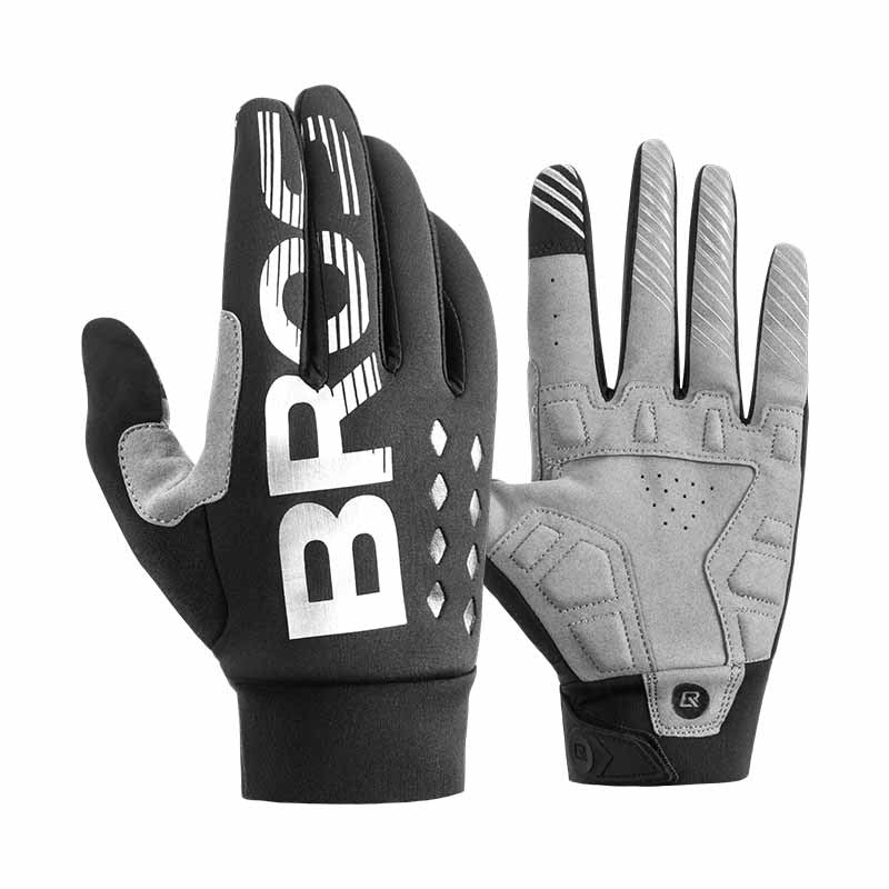 Fleece touch screen full finger bicycle motorcycle gloves