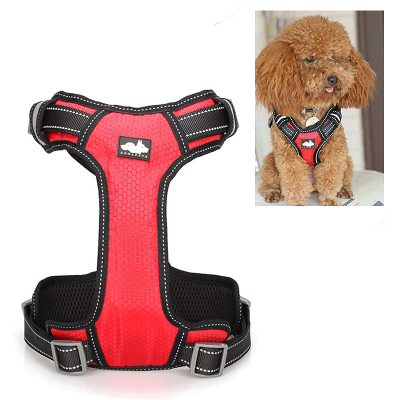 Nylon Dog Harness Chain Vest Type Mesh Pet Leash Breathable Adjustable S M L XL