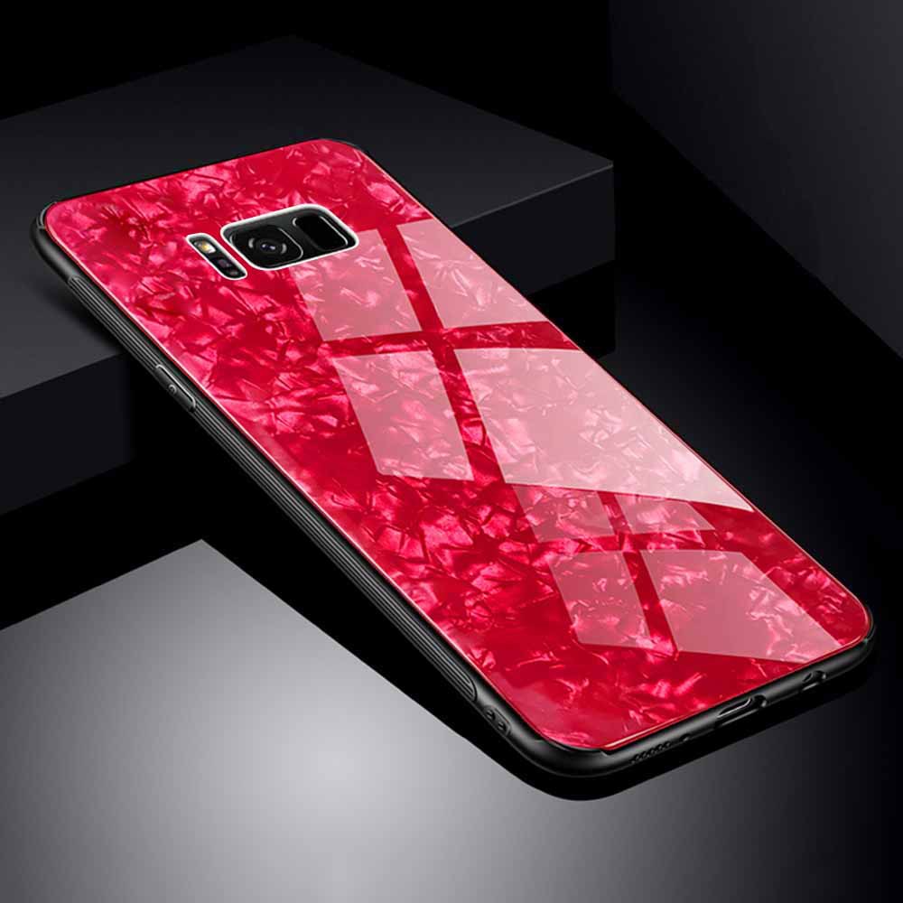 Bakeey Shell Pattern Glossy Glass Soft Edge Protective Case for Samsung Galaxy S8