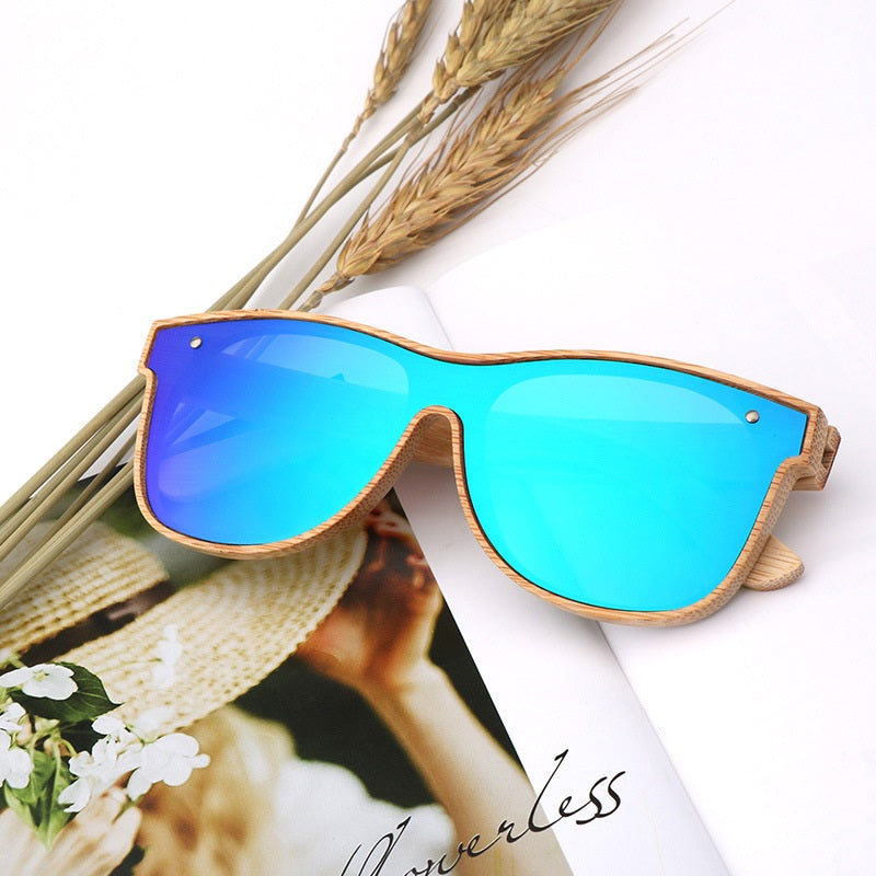 Unisex Full Bamboo Frame Polarized Sunglasses UV400