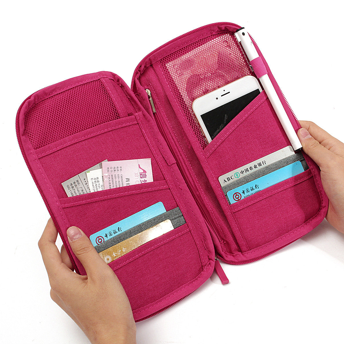 Waterproof Pen Pencil Phone Travel Passport ID Credit Card Ticket Wallet Purse Makeup Zipper Storage Holder Bag Case