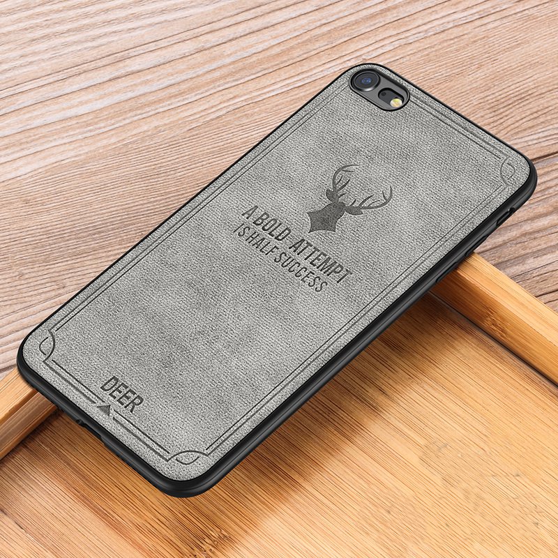 Vintage Anti Fingerprint Sweatproof Canvas+PC Protective Case For iPhone 6 Plus/6s Plus
