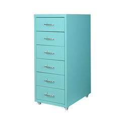 6 Drawer Filing Storage Organise Cabinets Steel Blue