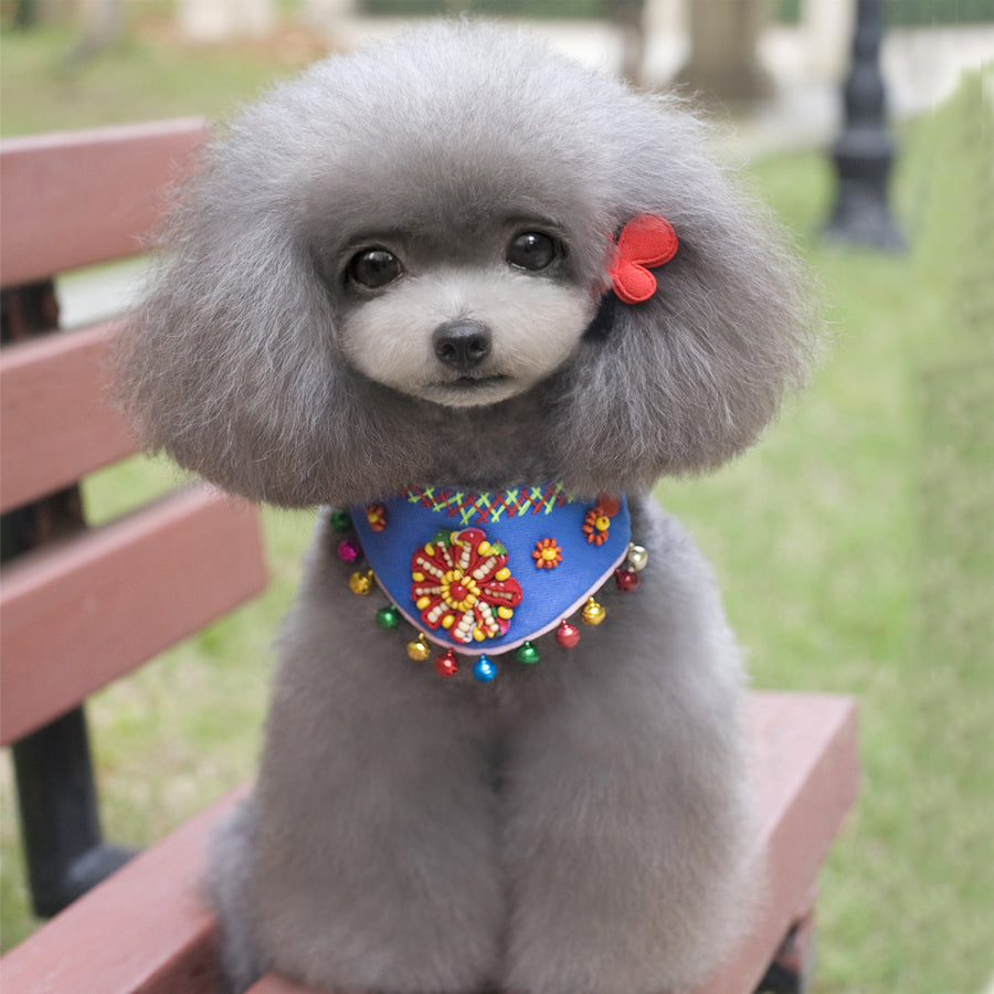 Yani PC1 Pet Ethnic Style Bell Collar Colorful Cute Pet Dog Fashion Collar Cotton Dog Grooming