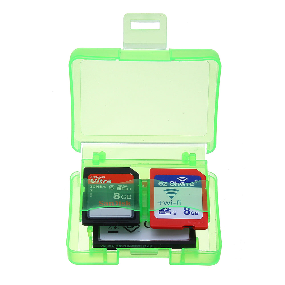 3pcs Yellow White Green Backpacker GK-1CF4SD Portable Memory Card Receiving Box Mobile TF Card Camera CF/SD Storage Card Box