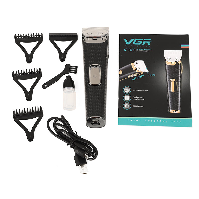 VGR  Electric Hair Clipper Cutter Head Adjustable USB Rechargeable Hair Clipper Male V-022