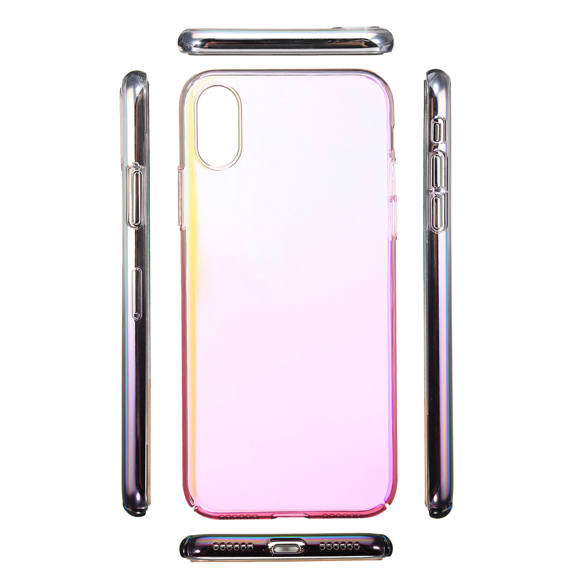 Color Gradient Shockproof Transparent Hard PC Case Cover for iPhone X