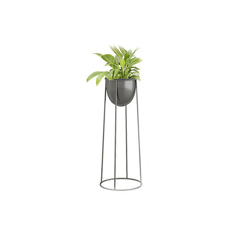 70Cm Round Wire Metal Flower Pot Stand With Black Flowerpot Holder