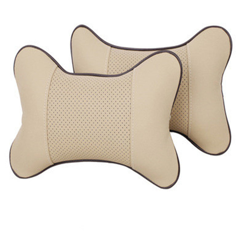 Automobile leather headrest neck protection pillow