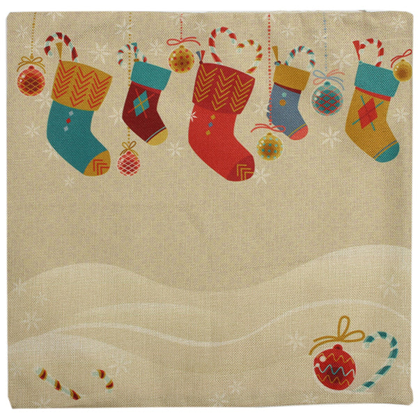 Christmas Socks Throw Pillow Cases Home Sofa Square Cushion Cover
