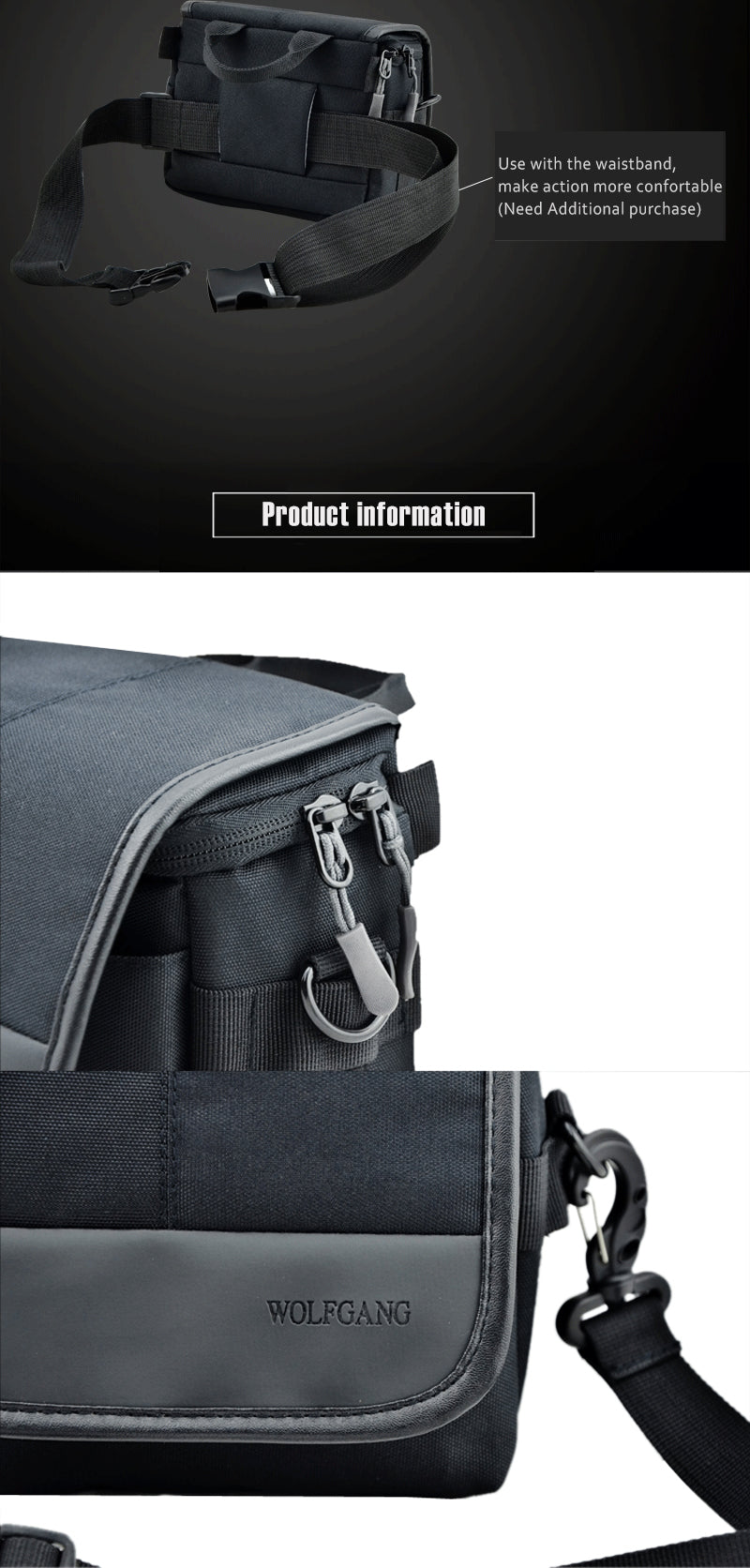 WOLFGANG CJ-012 Fabrics Waterproof Micro Single Camera SLR DSLR Bag