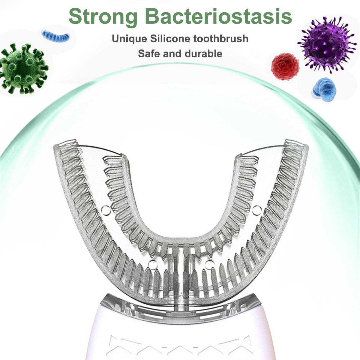 Ultrasonic Fully Automatic 360° Electric Toothbrush U-shaped LED Light Clean Teeth Whiten Oral Cleaning