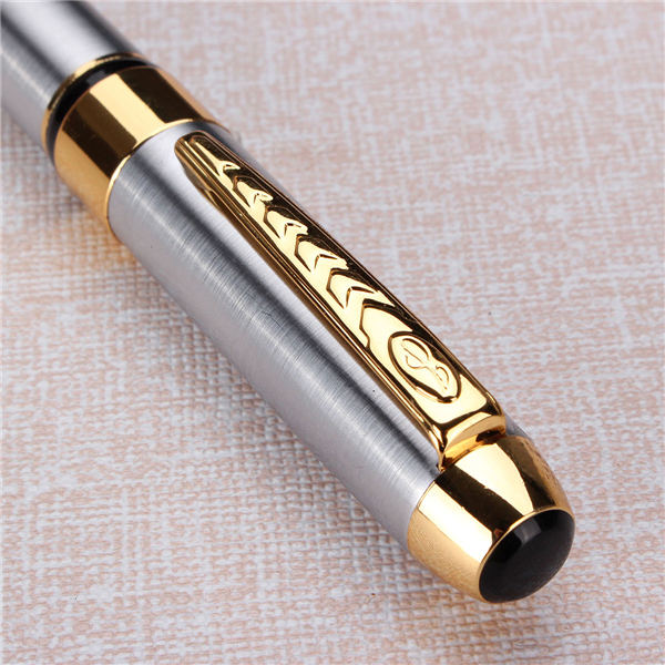 JINHAO 250 Ballpoint Pen Gold and Silver Clip Twist Black Ink Ball Point Pen