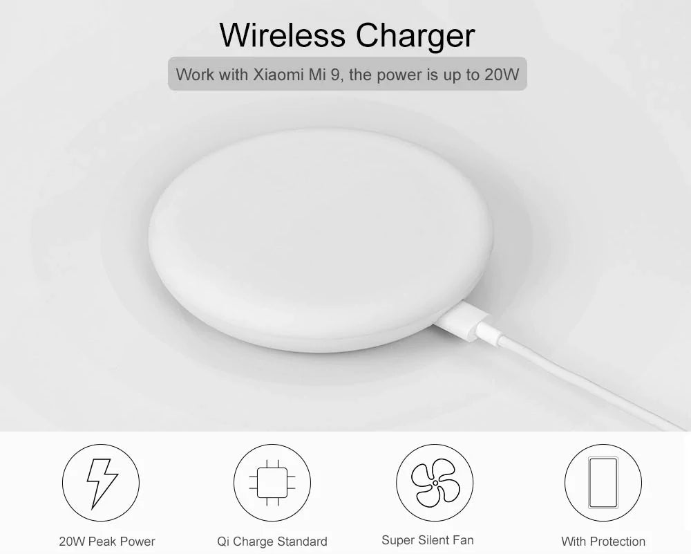 Original Xiaomi 20W Fast Charging Qi Wireless Charger for Samsung Xiaomi Mix 2S Huawei