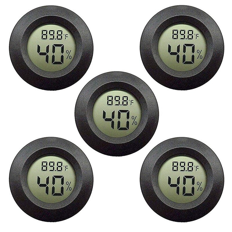 Round electronic digital thermometer and hygrometer
