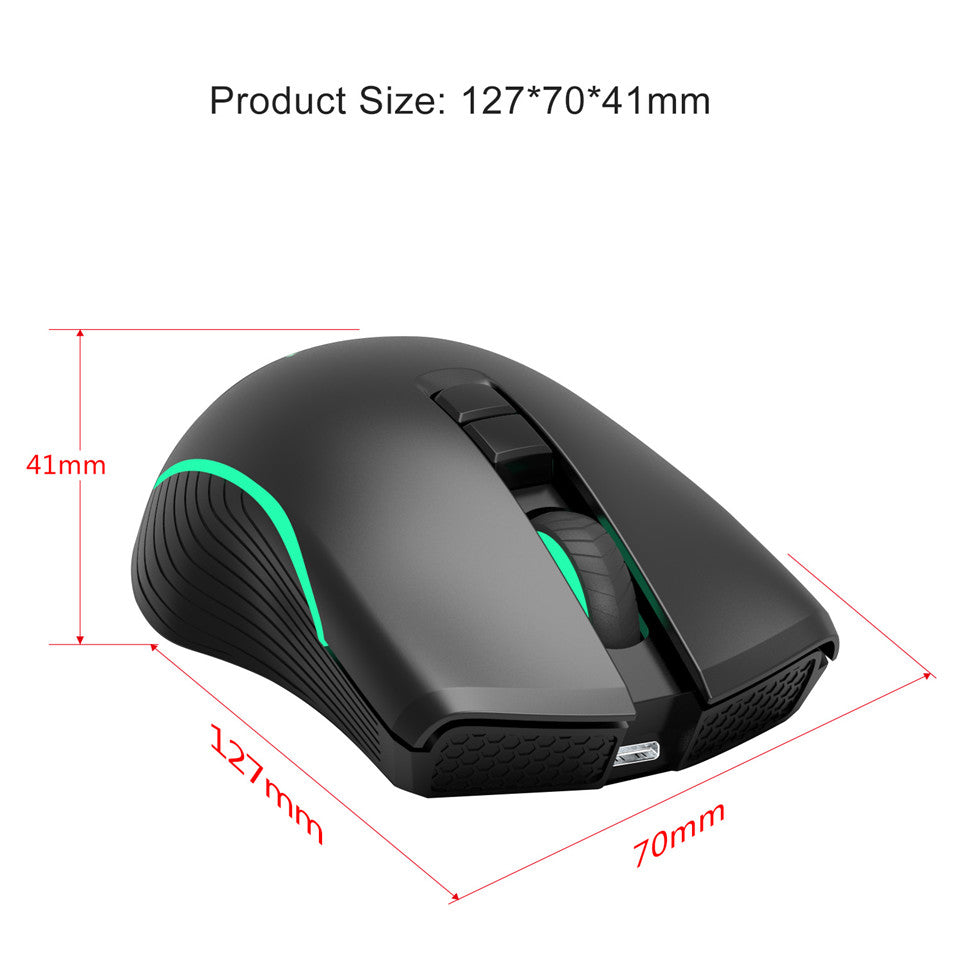 Zerodate T26 Wireless Rechargeable Mouse 2400dpi Type-c Charging Optical Mice for PC Office Gaming