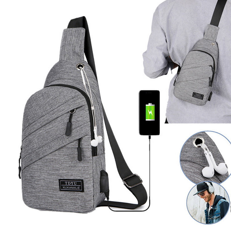 Multifunctional USB sports chest bag