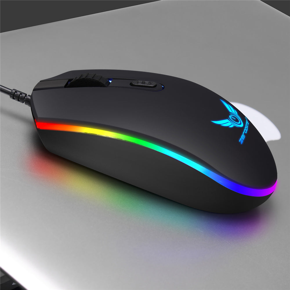 ZERODATE S900 RGB Wired Gaming Mouse 1600DPI 4 Buttons Optical Mouse for Computer Laptop PC Gamer