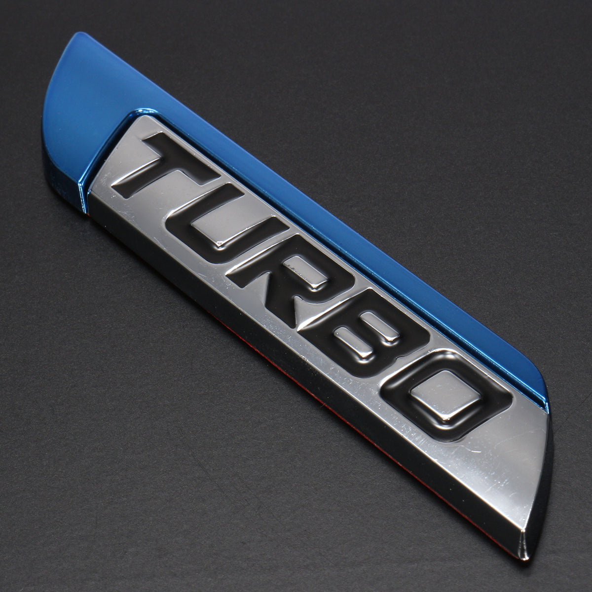 3D Metal Turbo Logo Car Body Fender Emblem Badge Decals Sticker Red/Blue