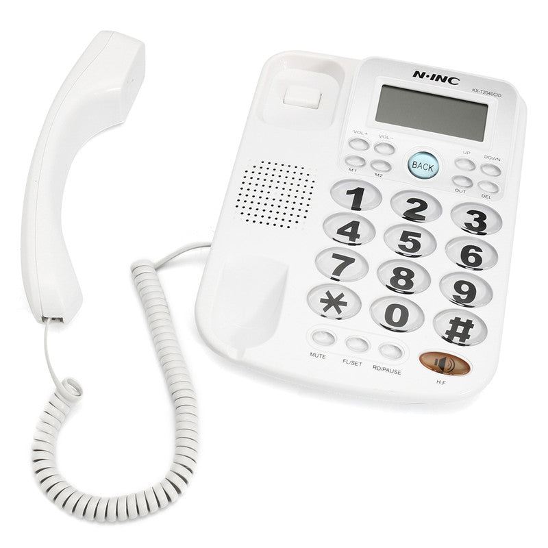 Big Button Corded Phone Landline Telephone Extension Fixed Phon Desktop Home Office Equipment White 