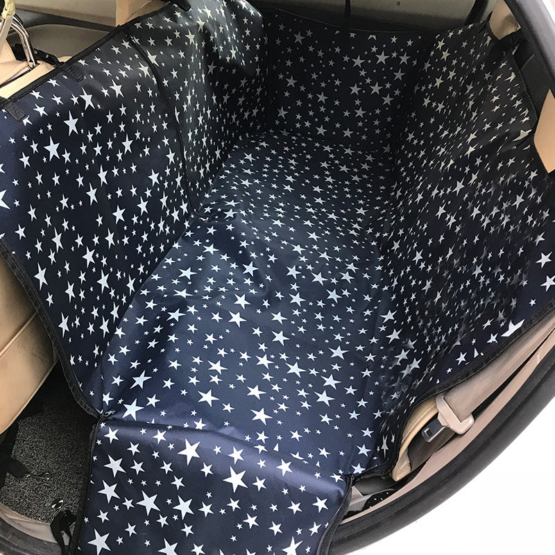 Printed Simple Rear Two-seater Car Mat For Pet Car